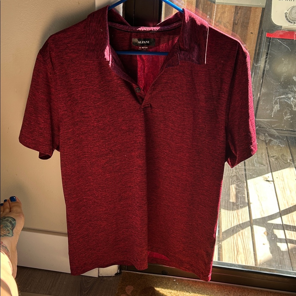 Alfani Men's Burgundy Polo Shirt